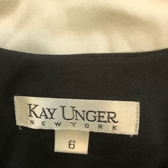 Kay Unger New York jersey dress with ruching and brushstroke design, size 6 - Picture 5 of 5